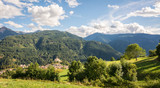 Fototapeta Krajobraz - Fiemme Valley (Val di Fiemme) in Trentino Alto Adige, Trento Province. Summer landscape