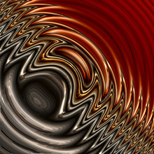3d Effect - Abstract Metallic Surface Wave Pattern 