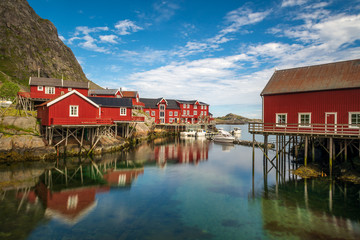 I tradizionali rorbuer di Å, Isole Lofoten, Lofoten Norvegia