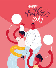 Poster - man and son, card of the father day