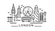 city of London in outline style on white 
