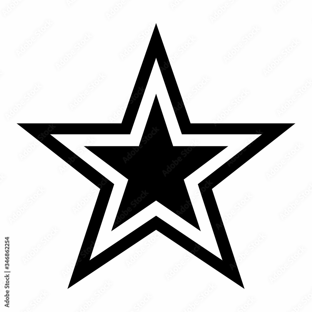 Outlined black star icon on white background Stock Vector | Adobe Stock