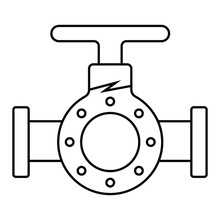 Pipe Valve Isolated Icon Vector