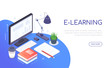 © Boyko.Pictures - E-learning concept - modern colorful isometric web banner