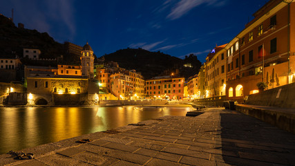 Wall Mural - Square of Vernazza by Night, Cinque Terre, Italy