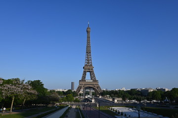 Fototapete - Eiffel Tower in Paris France is an amazing structure and a wonder of the world