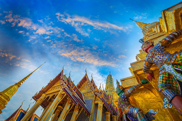 Wat Phra Kaew, Temple of the Emerald Buddha Wat Phra Kaew is one of Bangkok's most famous tourist sites and it was built in 1782 at Bangkok, Thailand