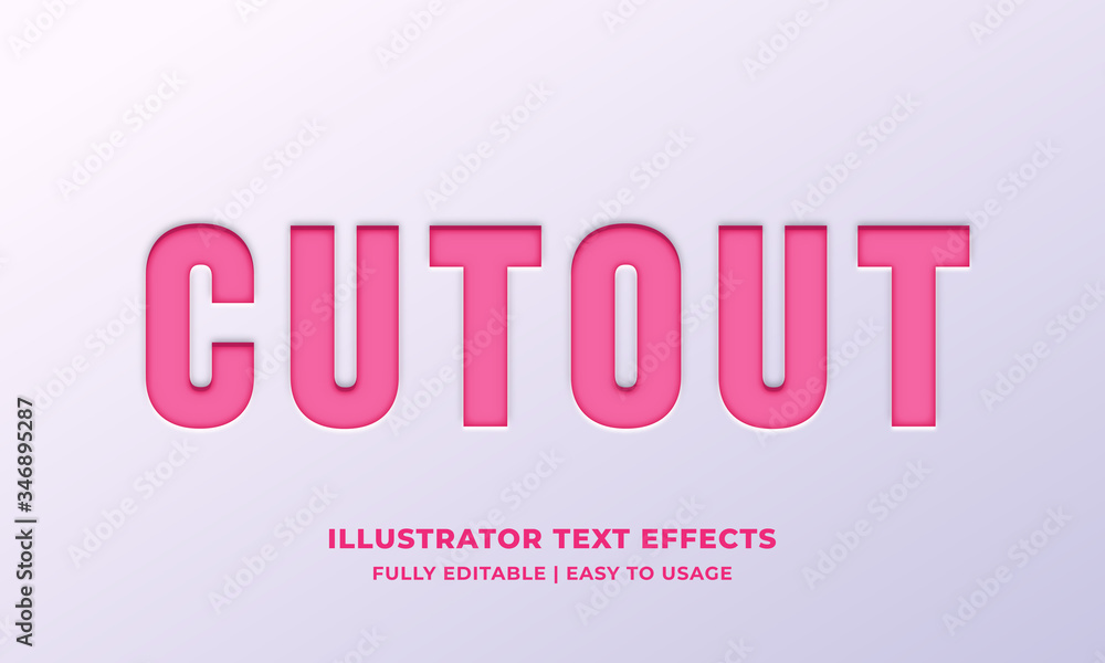 Cutout Text Style Effect - obrazy, fototapety, plakaty 
