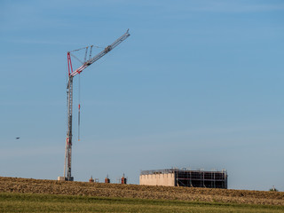 Canvas Print - Baukran auf Großbaustelle