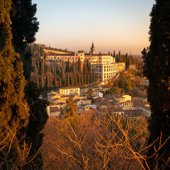 Wall Mural - verona cityscape sunset, Chiesa di San Zeno in Monte