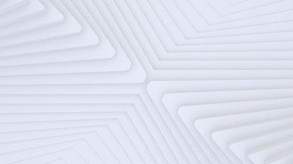 White light background, architectural futuristic construction, 3d motion design, layered paper art, looping animated 4K wallpaper, abstract geometric pattern, lines animation, striped texture