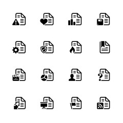 Wall Mural - documents icons - 2 // black series