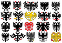 Set Of Heraldic German Eagles
