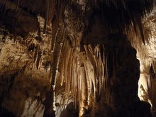 Low Angle View Of Stalactites Cave