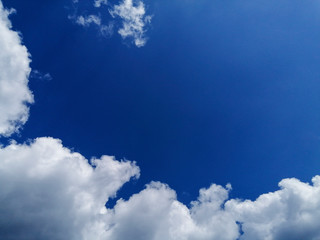 Blue sky with white clouds with a place for text