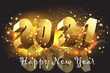 Happy New Year 2021 Background with Golden text vector illustration - Golden New Year 2021 Background with Golden text vector illustration 