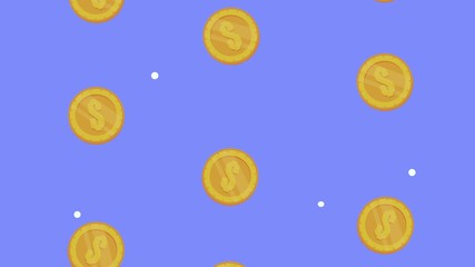 Canvas Print - coins money dollars pattern animation