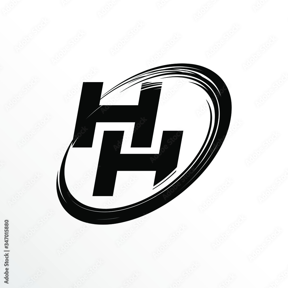 Initial Letter HH Brush Effect Logo Design Stock Vector | Adobe Stock