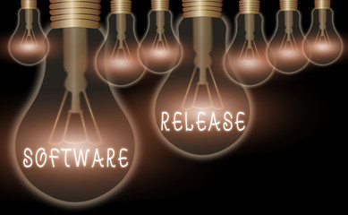 Wall Mural - handwriting text writing software release. conceptual photo sum of stages of development and maturit