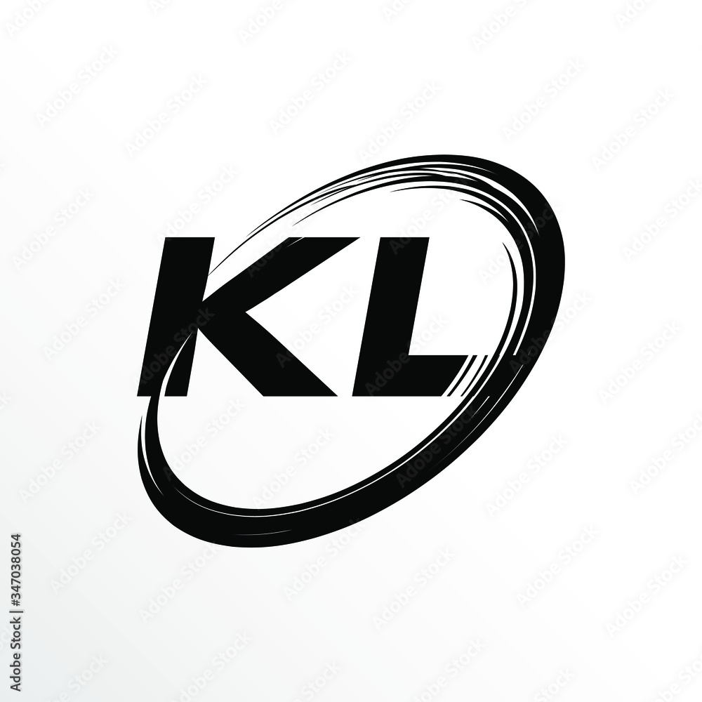 Initial Letter KL Brush Effect Logo Design Stock Vector | Adobe Stock