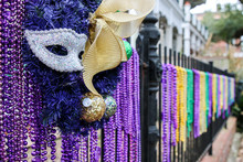 New Orleans Bead Fence For Mardi Gras
