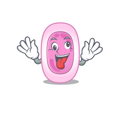 Sticker - A cartoon design of bordetela pertussis having a crazy face