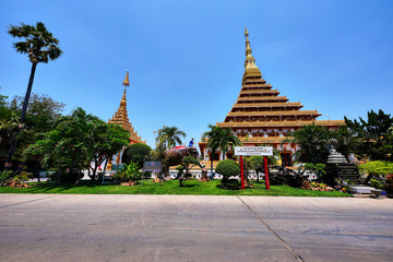 Phra Mahathat Kaen Nakorn at Wat Nong Waeng a royal temple in Khon Kaen Province, Thailand where the relics of Lord Buddha and important Buddhist scriptures are located