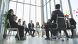 © Nopphon - Business People Meeting Conference Discussion Corporate Concept in office. Team of newage Multiethnic Diverse Busy Business People in seminar Concept.