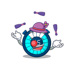 Sticker - An attractive hourglass cartoon design style playing juggling