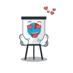 Canvas Print - Cute corona graph cartoon character has a falling in love face