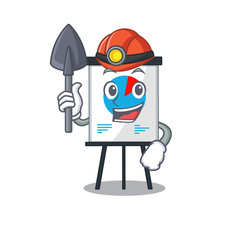 Sticker - Corona graph miner cartoon design concept with tool and helmet