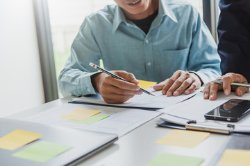 designer men planning develop application develop for mobile phone.