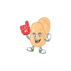 Sticker - Cartoon character concept of sarcina holding red foam finger