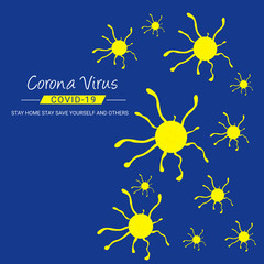 Wall Mural - Vector illustration of a Background for Avoid Corona Virus Disease. COVID-2019.Save to Earth for Corona Virus Disease.