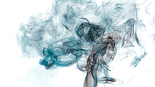 An Abstract Image Of Smoke In White Background
