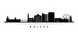 Malaga skyline horizontal banner. Black and white silhouette of Malaga, Spain. Vector template for your design.