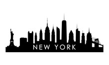 New York Skyline Silhouette. Black New York City Design Isolated On White Background.