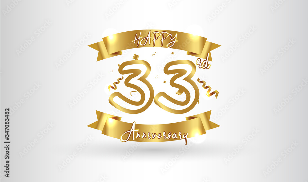 Anniversary celebration background. with the 33rd number in gold and ...