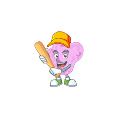 Wall Mural - Tetracoccus cartoon design concept of hold baseball stick