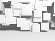 © VERSUSstudio - White cubes structure. Abstract futuristic background.