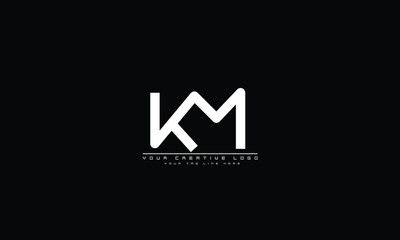 Wall Mural - KM MK abstract vector logo monogram template