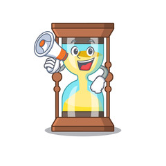 Poster - Cartoon character of chronometer having a megaphone