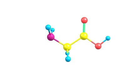 Poster - Glycine molecule rotating video full HD