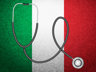 Stethoscope on Italy flag