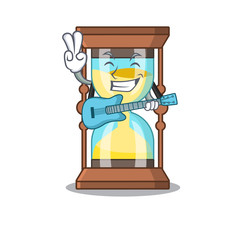 Sticker - Talented musician of chronometer cartoon design playing a guitar