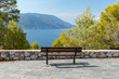 Sea front bench of Greece