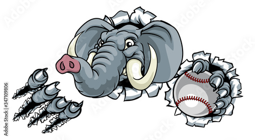 An elephant baseball or sof...