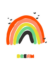 Wall Mural - Creative vector illustration of playful rainbow. Artistic design for cute greeting card or cool poster
