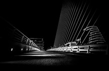 Samuel Beckett Bridge In Dublin (black And White)