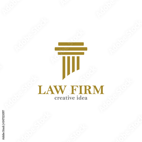 Fotomural pillar - law logo vector design template